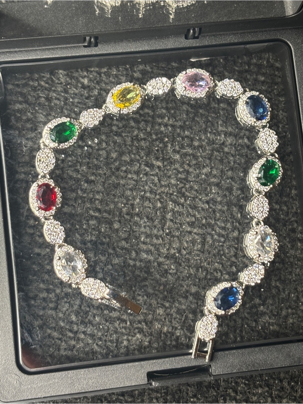 Multi-Color Tennis Bracelet - Silver